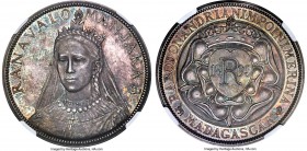 Ranavalona III silver Proof Pattern 5 Francs 1895 PR63+ NGC, London mint, KM-XM3, Dav-70, cf. VG-4243D (listed only in platinum), Gad-10, Lec-37. Mint...