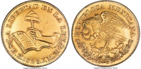 Republic gold "Hookneck" 8 Escudos 1823 Mo-JM AU Details (Cleaning) PCGS, Mexico City mint, KM382.1, Fr-63, Onza-1994 var. (A few examples known; ther...