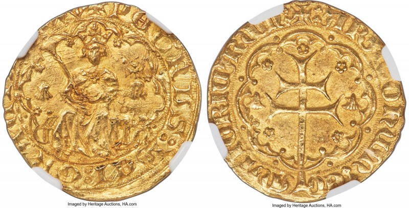 Mallorca. Pedro III (1336-1387) gold Real d'Oro ND (1368-1387) MS65 NGC, Fr-48, ...