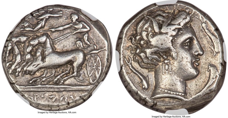 SICULO-PUNIC. Lilybaeum. Ca. 350-300 BC. AR tetradrachm (24mm, 16.77 gm, 4h). NG...