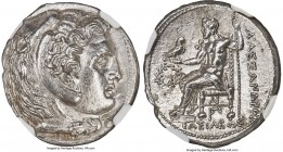 MACEDONIAN KINGDOM. Alexander III the Great (336-323 BC). AR tetradrachm (25mm, 16.96 gm, 7h). NGC MS 5/5 - 3/5, Fine Style. Early posthumous issue of...
