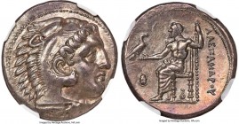 MACEDONIAN KINGDOM. Alexander III the Great (336-323 BC). AR tetradrachm (27mm, 17.21 gm, 7h). NGC AU 5/5 - 4/5. Posthumous issue of Pella, ca. 315-31...