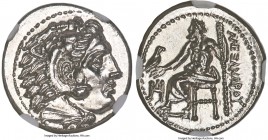 MACEDONIAN KINGDOM. Alexander III the Great (336-323 BC). AR drachm (17mm, 4.31 gm, 2h). NGC Choice MS 5/5 - 4/5, Fine Style. Lifetime issue of Miletu...