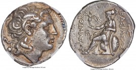 THRACIAN KINGDOM. Lysimachus (305-281 BC). AR tetradrachm (29mm, 17.07 gm, 3h). NGC Choice XF 5/5 - 4/5, Fine Style. Amphipolis, ca. 288-282 BC. Diade...