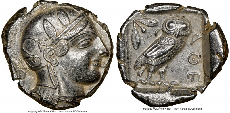 ATTICA. Athens. Ca. 455-440 BC. AR tetradrachm (25mm, 17.16 gm, 11h). NGC Choice...