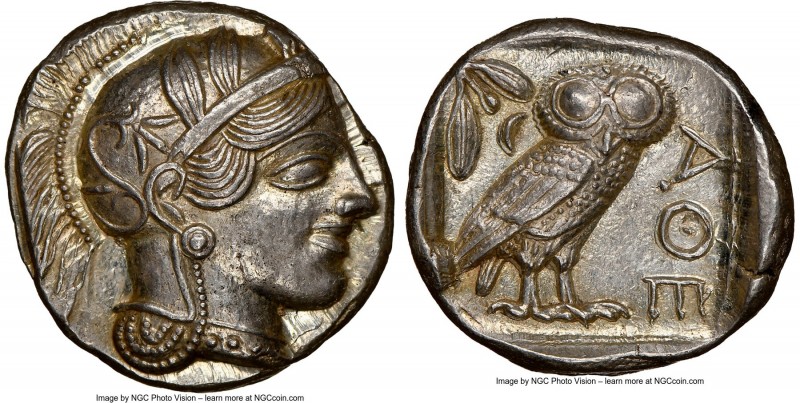 ATTICA. Athens. Ca. 440-404 BC. AR tetradrachm (25mm, 17.20 gm, 9h). NGC Choice ...
