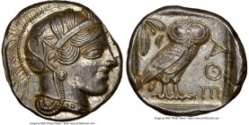 ATTICA. Athens. Ca. 440-404 BC. AR tetradrachm (25mm, 17.20 gm, 9h). NGC Choice MS 5/5 - 5/5. Mid-mass coinage issue. Head of Athena right, wearing cr...