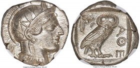 ATTICA. Athens. Ca. 440-404 BC. AR tetradrachm (25mm, 17.20 gm, 7h). NGC MS S 5/5 - 5/5. Mid-mass coinage issue. Head of Athena right, wearing crested...