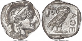 ATTICA. Athens. Ca. 440-404 BC. AR tetradrachm (24mm, 17.21 gm, 7h). NGC MS 5/5 - 5/5. Mid-mass coinage issue. Head of Athena right, wearing crested A...