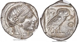 ATTICA. Athens. Ca. 440-404 BC. AR tetradrachm (25mm, 17.20 gm, 1h). NGC MS 5/5 - 5/5. Mid-mass coinage issue. Head of Athena right, wearing earring a...