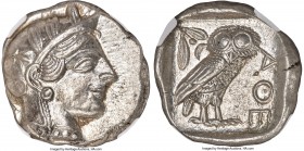 ATTICA. Athens. Ca. 440-404 BC. AR tetradrachm (26mm, 17.20 gm, 9h). NGC MS 5/5 - 5/5. Mid-mass coinage issue. Head of Athena right, wearing earring a...