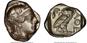 ATTICA. Athens. Ca. 440-404 BC. AR tetradrachm (26mm, 17.18 gm, 10h). NGC MS 5/5 - 4/5. Mid-mass coinage issue. Head of Athena right, wearing crested ...