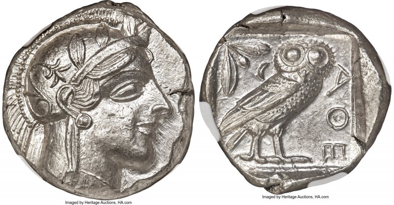 ATTICA. Athens. Ca. 440-404 BC. AR tetradrachm (25mm, 17.19 gm, 5h). NGC MS 5/5 ...