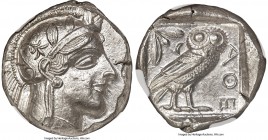 ATTICA. Athens. Ca. 440-404 BC. AR tetradrachm (25mm, 17.19 gm, 5h). NGC MS 5/5 - 4/5. Mid-mass coinage issue. Head of Athena right, wearing earring a...