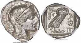ATTICA. Athens. Ca. 440-404 BC. AR tetradrachm (26mm, 17.18 gm, 3h). NGC MS 5/5 - 4/5. Mid-mass coinage issue. Head of Athena right, wearing earring a...