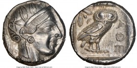 ATTICA. Athens. Ca. 440-404 BC. AR tetradrachm (24mm, 17.12 gm, 4h). NGC MS 5/5 - 4/5. Mid-mass coinage issue. Head of Athena right, wearing earring a...