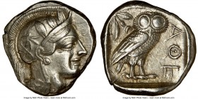 ATTICA. Athens. Ca. 440-404 BC. AR tetradrachm (24mm, 17.16 gm, 7h). NGC Choice XF 5/5 - 4/5, Full Crest. Mid-mass coinage issue. Head of Athena right...