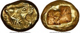 LYDIAN KINGDOM. Alyattes or Walwet (ca. 610-546 BC). EL third-stater or trite (13mm, 4.71 gm). NGC Choice VF 5/5 - 4/5. Uninscribed, Lydo-Milesian sta...
