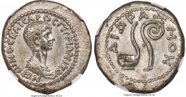 SYRIA. Antioch. Nero, as Caesar (AD 54-68). AR didrachm (19mm, 7.39 gm, 1h). NGC AU 5/5 - 2/5, brushed. Ca. AD 50-54. ΝΕΡWΝΟC ΚΑΙCΑΡΟC ΓΕΡΜΑΝΙΚΟΥ, bar...