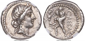 Julius Caesar, as Dictator (49-44 BC). AR denarius (17mm, 3.87 gm, 6h). NGC XF 5/5 - 4/5. Military mint traveling with Caesar in North Africa, 48-46 B...