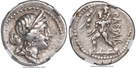 Julius Caesar, as Dictator (49-44 BC). AR denarius (20mm, 3.61 gm, 7h). NGC Choice VF 5/5 - 3/5, bankers marks. Military mint traveling with Caesar in...