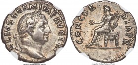 Vitellius (16 April-22 December AD 69). AR denarius (19mm, 3.46 gm, 6h). NGC Choice XF 5/5 - 3/5, scratches. Rome, July-December AD 69. A VITELLIVS GE...