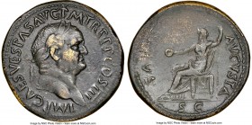 Vespasian (AD 69-79). AE sestertius (33mm, 25.17 gm, 6h). NGC Choice XF 5/5 - 2/5, Fine Style, smoothing. Rome, AD 71. IMP CAES VESPAS AVG P M TR P P ...