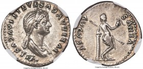 Julia Titi (ca. AD 79-90/1). AR denarius (20mm, 3.25 gm, 7h). NGC XF 5/5 - 2/5, smoothing. Rome, AD 80-81. IVLIA AVGVSTA TITI AVGVSTI F•, draped bust ...