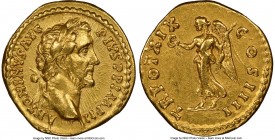 Antoninus Pius, as Augustus (AD 138-161). AV aureus (19mm, 7.16 gm, 6h). NGC Choice VF 5/5 - 3/5, brushed. Rome, AD 155-156. ANTONINVS AVG-PIVS P P IM...