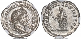Caracalla (AD 198-217). AR denarius (19mm, 2.97 gm, 2h). NGC Choice MS S 5/5 - 5/5. Rome, AD 214. ANTONINVS PIVS AVG GERM, laureate head of Caracalla ...