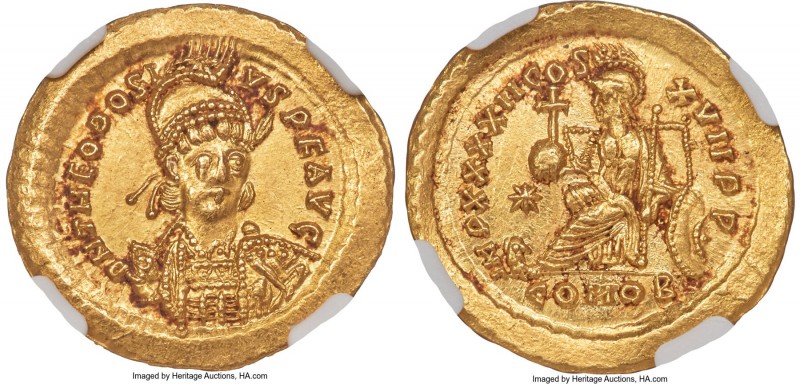 Theodosius II, Eastern Roman Empire (AD 402-450). AV solidus (21mm, 4.51 gm, 5h)...