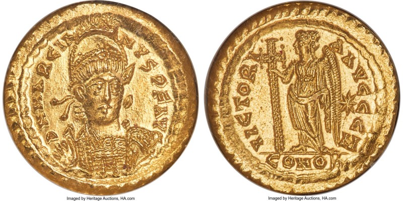 Marcian, Eastern Roman Empire (AD 450-457). AV solidus (21mm, 6h). NGC Choice Un...