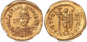 Basiliscus, Eastern Roman Empire (AD 475-476). AV solidus (21mm, 4.48 gm, 7h). NGC Choice XF 3/5 - 4/5, die shift. Constantinople, January AD 475-Augu...