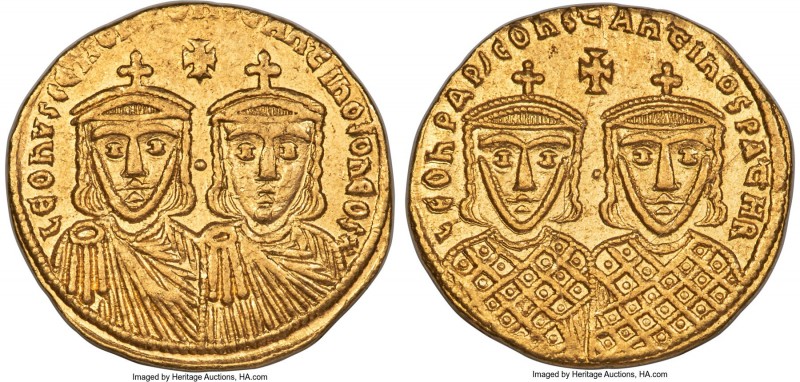 Leo IV the Khazar (AD 775-780), with Constantine VI, Leo III, and Constantine V....
