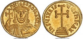 Nicephorus I (AD 802-811). AV solidus (20mm, 4.43 gm, 6h). NGC Choice MS S 5/5 - 5/5. Constantinople, AD 802-803. hICI-FOROS bASILЄ', crowned facing b...