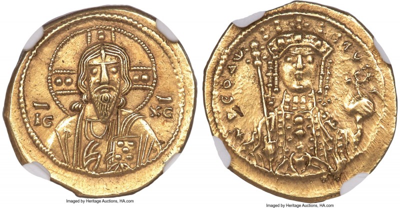 Theodora, Sole Reign (AD 1055-1056). AV tetarteron nomisma (18mm, 4.02 gm, 5h). ...