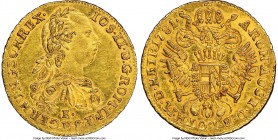 Joseph II gold Ducat 1781-E MS63 NGC, Karlsburg mint, KM1872. A most attractive choice Austrian specimen, produced with such clarity and sharpness rar...