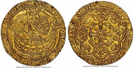 Flanders. Philip the Bold (1384-1404) Noble ND (1388-1404) UNC Details (Removed From Jewelry) NGC, Bruges mint, Hand mm, Fr-169, Delm-474 (R2), Schnei...