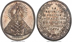 Republic silver "Battle of Ayacucho" Medal ND (c. 1825) MS61 NGC, Potosi mint, Barac-3, Fonrobert-9449, R&S-Bo1. 42x35mm. Instituted 11 August 1825. O...
