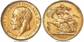 George V gold Sovereign 1913-C MS62 PCGS, Ottawa mint, KM20, S-3997. A highly collectible issue in all grades, boasting a total mintage of 3,715 piece...