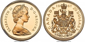 Elizabeth II 5-Piece Certified silver & gold Specimen Set 1967 NGC, 1) 10 Cents - SP65, KM67 2) 25 Cents - SP65, KM68 3) 50 Cents - SP65★, KM69 4) Dol...