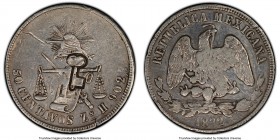 Revolutionary Counterstamped 50 Centavos ND (1872-1877) VF35 PCGS, KM-R5.1. Short key counterstamp on a Mexico 50 Centavos 1872 Zs-H, Zacatecas mint. ...