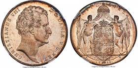 Christian VIII Speciedaler 1840-FF MS64 NGC, Altona mint, KM720.2, Dav-74. A coin which straddles the line between brilliant and virtually Prooflike--...