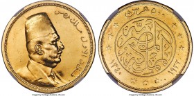 Fuad I gold Proof 500 Piastres AH 1340 (1922) PR60 NGC, London mint, KM342. Of appreciable quality for this popular large-denomination issue, possessi...