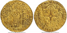 Charles V gold Franc à pied ND (1364-1380) MS63 NGC, Uncertain mint, Fr-284, Dup-360. 3.80gm. KAROLVS x DI x GR | FRANCORV x RЄX, crowned, mantled fig...