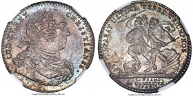 Louis XV silver Franco-American Jeton 1757-Dated AU58 NGC, Br-518, Lec-170. Reeded edge. Coin alignment. A particularly handsome example of this sough...