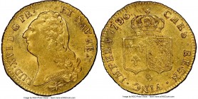 Louis XVI gold 2 Louis d'Or 1786-D MS62 NGC, Lyon mint, KM592.5. Near-choice and radiating mint brilliance, this praiseworthy example exhibits strikin...