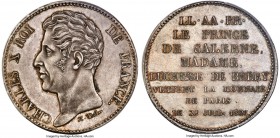 Charles X silver Specimen 5 Francs "Visit of the Prince of Salerno" 1825 SP62 PCGS, Maz-900. Struck in commemoration of Marie-Caroline de Bourbon-Sici...