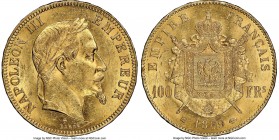 Napoleon III gold 100 Francs 1869-BB MS61 NGC, Strasbourg mint, KM802.2, Fr-551, Gad-1136. AGW 0.9334 oz.

HID09801242017

© 2020 Heritage Auction...