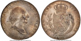 Nassau-Usingen. Friedrich August Taler 1811-CT MS63 NGC, KM6, Dav-738, J-19. Possessing full originality and veiled in an age-old silver tone, under w...